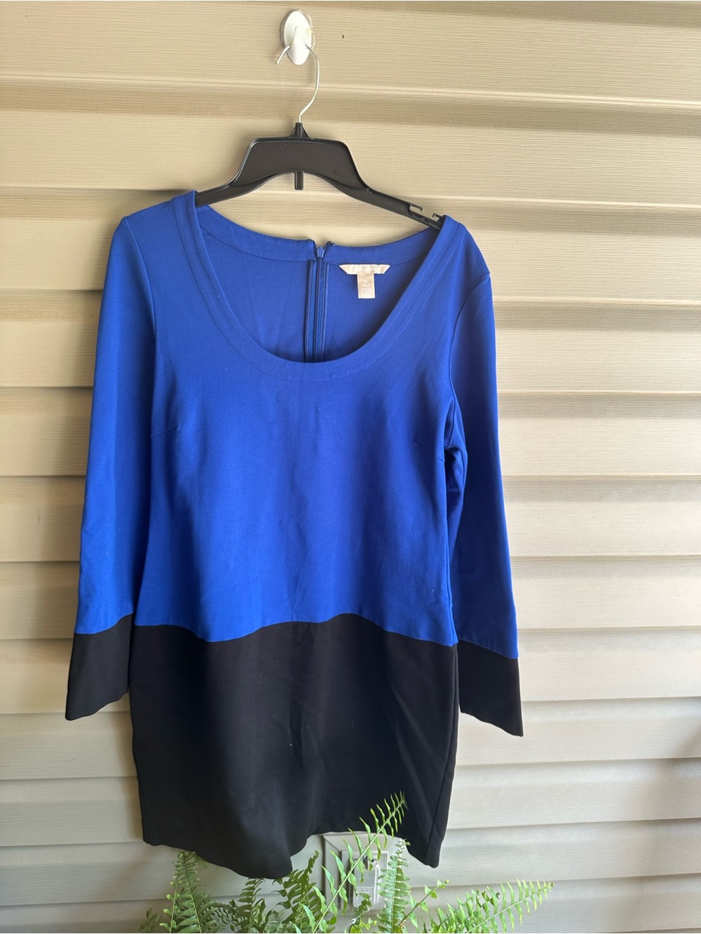 Banana Republic Cobalt Blue Scoop Neck Long-Sleeves Size 12 Dress  (2*2)